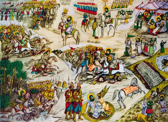 Framed Print : The Battle of Karbala. Artist: Anonymous Framed Print : The Battle of Karbala. Artist: Anonymous