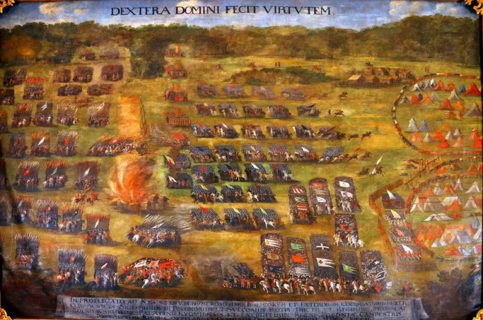 Framed Print : The Battle of Klushino, before 1620. Artist: Boguszowicz, Szymon (after 1575-1648) Framed Print : The Battle of Klushino, before 1620. Artist: Boguszowicz, Szymon (after 1575-1648)