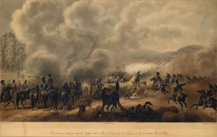 Framed Print : The Battle of Krasnoi on August 14, 1812, 1820s. Artist: Faber du Faur, Christian Wilhelm, von (1780-1857)