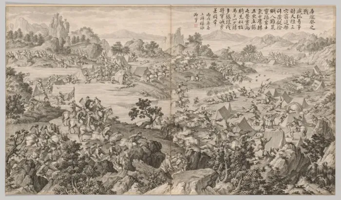 Framed Print : Battle of Kulongkui: from Battle Scenes of the Quelling of Rebellions…, c Framed Print : Battle of Kulongkui: from Battle Scenes of the Quelling of Rebellions…, c