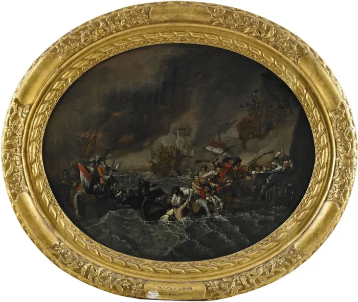 Framed Print : The Battle of La Hogue, 1820. Artist: West, Benjamin (1738-1820) Framed Print : The Battle of La Hogue, 1820. Artist: West, Benjamin (1738-1820)