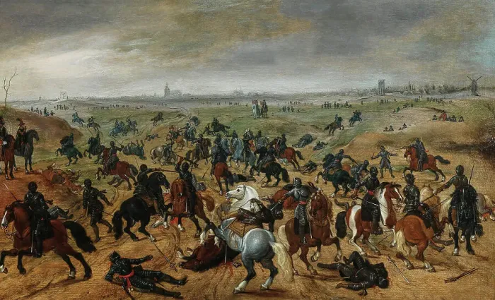 Framed Print : The Battle of Lekkerbeetje on 5 February 1600. Creator: Vrancx, Sebastiaen (1574-1647) Framed Print : The Battle of Lekkerbeetje on 5 February 1600. Creator: Vrancx, Sebastiaen (1574-1647)