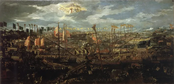 Framed Print : The Battle of Lepanto on 7 October 1571, c1590. Creator: Anonymous Framed Print : The Battle of Lepanto on 7 October 1571, c1590. Creator: Anonymous