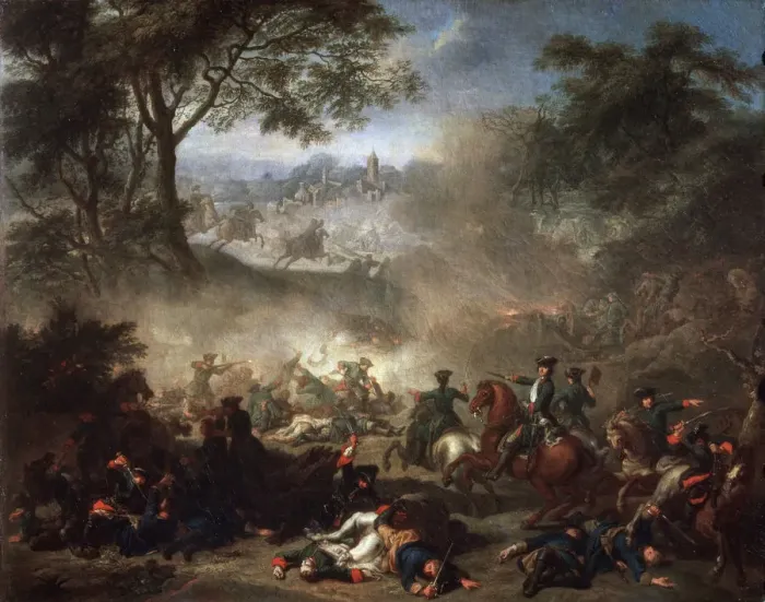 Framed Print : The Battle of Lesnaya, 1717. Artist: Jean-Marc Nattier Framed Print : The Battle of Lesnaya, 1717. Artist: Jean-Marc Nattier