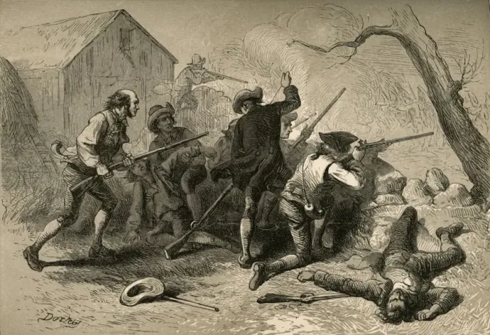 Framed Print : The Battle of Lexington, (1877). Creator: Felix Octavius Carr Darley Framed Print : The Battle of Lexington, (1877). Creator: Felix Octavius Carr Darley