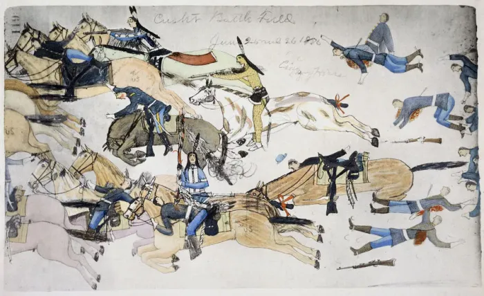 Framed Print : Battle of Little Bighorn, Montana, USA, 25-26 June 1876 (c1900) Framed Print : Battle of Little Bighorn, Montana, USA, 25-26 June 1876 (c1900)