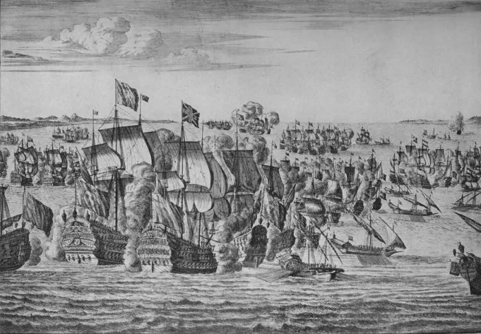Framed Print : The Battle of Malaga, c1704. Artist: Isaac Sailmaker Framed Print : The Battle of Malaga, c1704. Artist: Isaac Sailmaker