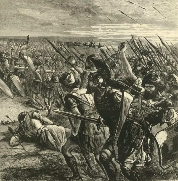 Framed Print : The Battle of Marathon, 1890. Creator: Unknown Framed Print : The Battle of Marathon, 1890. Creator: Unknown