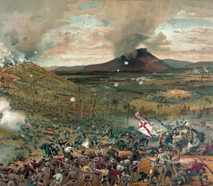 Framed Print : Battle of Mission Ridge, Nov. 25th, 1863 - presented with the compliments of Framed Print : Battle of Mission Ridge, Nov. 25th, 1863 - presented with the compliments of
