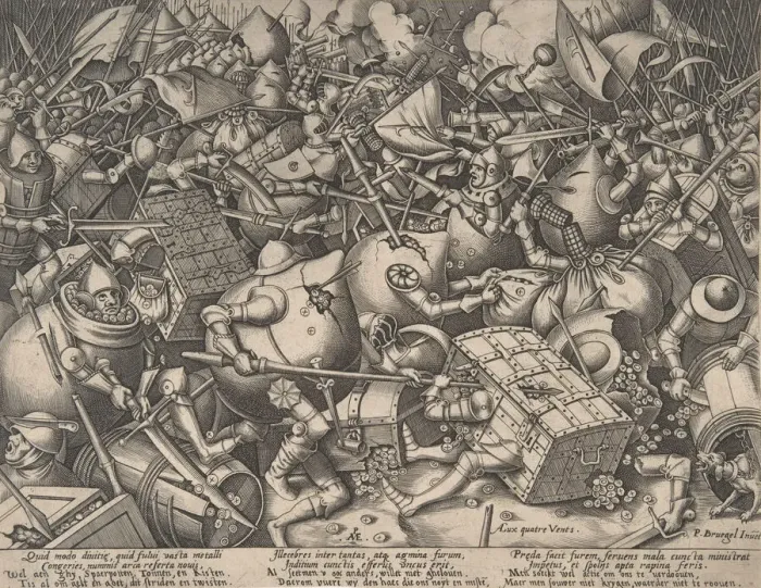 Framed Print : The Battle about Money, after 1570. Creator: Pieter van der Heyden Framed Print : The Battle about Money, after 1570. Creator: Pieter van der Heyden