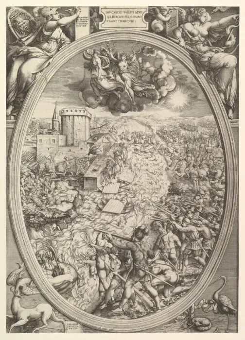 Framed Print : The Battle of Mühlberg with the army of Charles V crossing the Elbe River, 1551 Framed Print : The Battle of Mühlberg with the army of Charles V crossing the Elbe River, 1551