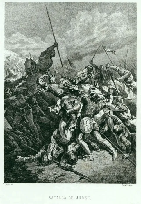 Framed Print : Battle of Muret, 1213, King D. Pedro II of Aragon died in battle, engraving Framed Print : Battle of Muret, 1213, King D. Pedro II of Aragon died in battle, engraving