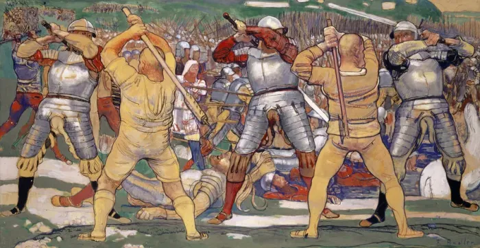 Framed Print : The Battle of Nafels, 1896-1897. Creator: Hodler, Ferdinand (1853-1918) Framed Print : The Battle of Nafels, 1896-1897. Creator: Hodler, Ferdinand (1853-1918)