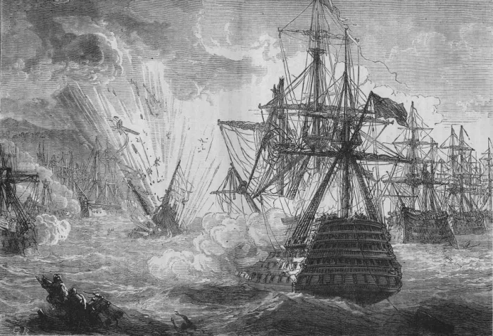Framed Print : Battle of Navarino, c1880. Artist: C. R Framed Print : Battle of Navarino, c1880. Artist: C. R