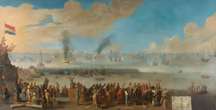 Framed Print : The Battle near Livorno (14 March 1653), after 1653-1660. Creator: Anon Framed Print : The Battle near Livorno (14 March 1653), after 1653-1660. Creator: Anon