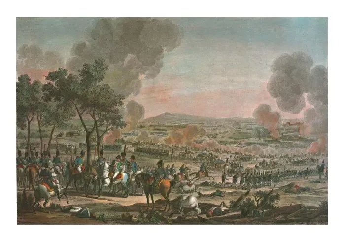 Framed Print : Battle near Wagram, 7 July 1809, (c1850). Artist: Louis Francois Mariage Framed Print : Battle near Wagram, 7 July 1809, (c1850). Artist: Louis Francois Mariage