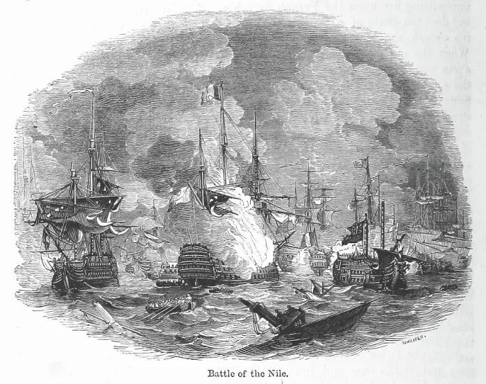Framed Print : Battle of the Nile, 1798, (1856). Creator: Josiah Wood Whymper Framed Print : Battle of the Nile, 1798, (1856). Creator: Josiah Wood Whymper
