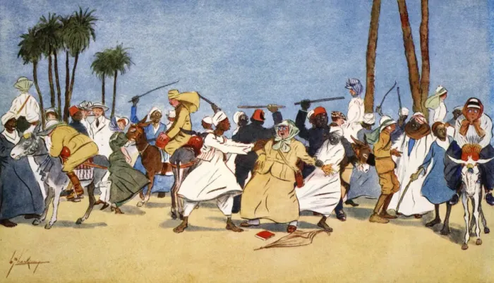 Framed Print : The Battle of the Nile, 1908. Artist: Lance Thackeray Framed Print : The Battle of the Nile, 1908. Artist: Lance Thackeray