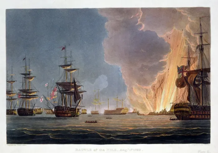 Framed Print : The Battle of the Nile, 1st August 1798 (1816). Artist: Bailey Framed Print : The Battle of the Nile, 1st August 1798 (1816). Artist: Bailey
