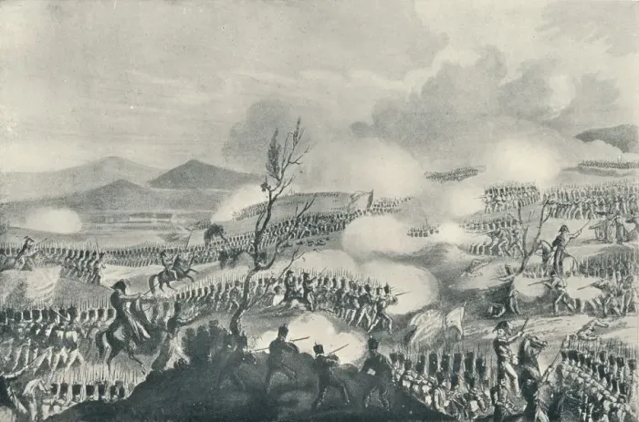 Framed Print : Battle of Nivelle, November 10, 1813, 1815 (1909). Artist: Thomas Sutherland Framed Print : Battle of Nivelle, November 10, 1813, 1815 (1909). Artist: Thomas Sutherland
