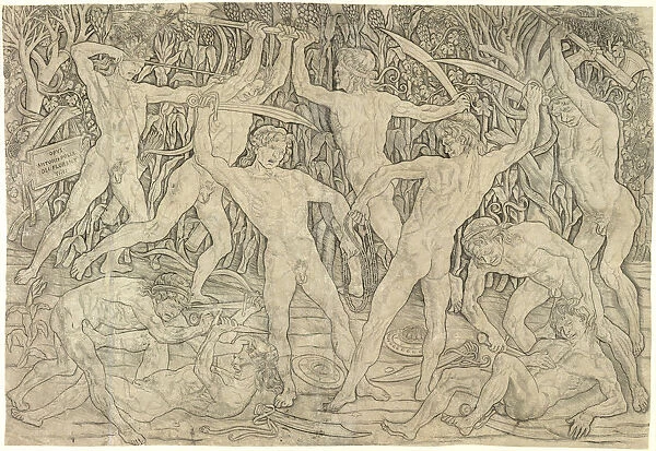 The Battle of the Nudes, 1470s. Artist: Pollaiuolo, Antonio (ca 1431-1498)