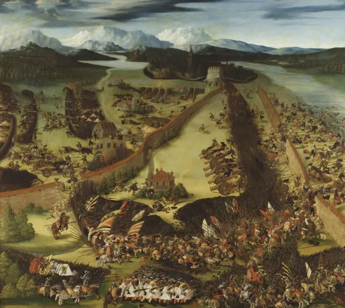Framed Print : The Battle of Pavia, 1529. Creator: Heller, Rupert (active ca. 1530) Framed Print : The Battle of Pavia, 1529. Creator: Heller, Rupert (active ca. 1530)