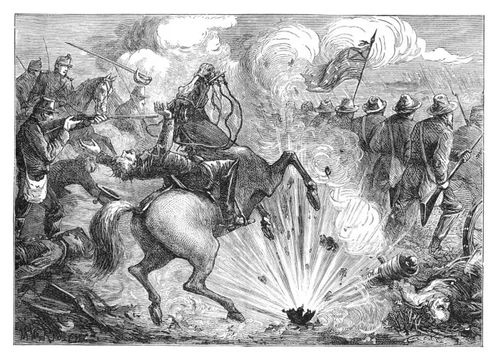 Framed Print : The Battle of Pittsburgh Landing, 1862, (late 19th century)