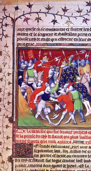 Framed Print : The Battle of Poitiers, 1356. Creator: Workshop of the Boucicaut Master Framed Print : The Battle of Poitiers, 1356. Creator: Workshop of the Boucicaut Master