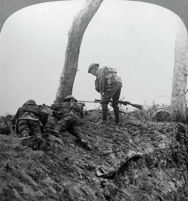Framed Print : Battle of Polygon Wood, near Ypres, Flanders, Belgium, World War I, September 1917. Artist: Realistic Travels Publishers Framed Print : Battle of Polygon Wood, near Ypres, Flanders, Belgium, World War I, September 1917. Artist: Realistic Travels Publishers