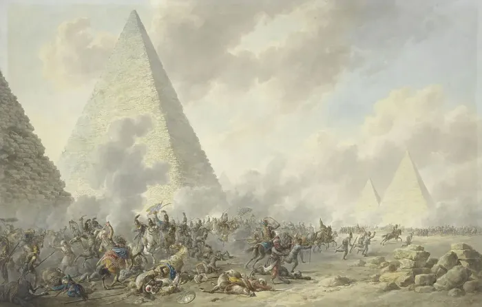 Framed Print : Battle of the Pyramids, 1803. Creator: Dirk Langendijk Framed Print : Battle of the Pyramids, 1803. Creator: Dirk Langendijk