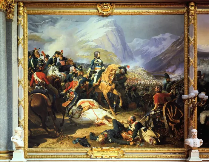 Framed Print : Battle of Rivoli won by the Emperor Napoleon I, 14 January 1797, (c1835-1884). Artist: Felix Henri Emmanuel Philippoteaux Framed Print : Battle of Rivoli won by the Emperor Napoleon I, 14 January 1797, (c1835-1884). Artist: Felix Henri Emmanuel Philippoteaux