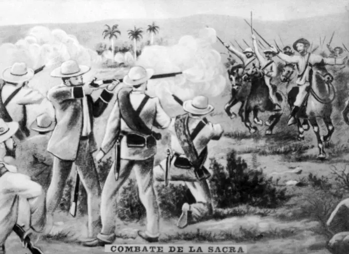 Framed Print : The Battle of Sacra, (1873), 1920s Framed Print : The Battle of Sacra, (1873), 1920s