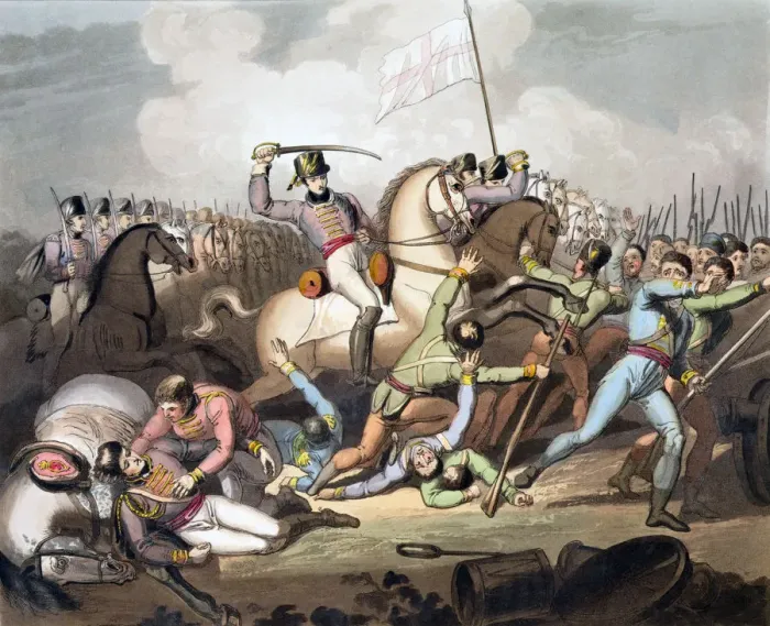 Framed Print : Battle of Salamanca, Spain, 21st July 1812 (1819). Artist: T Fielding Framed Print : Battle of Salamanca, Spain, 21st July 1812 (1819). Artist: T Fielding