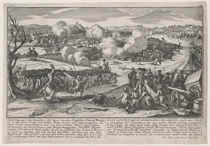 Framed Print : Battle of Saratoga (September 19, 1777). Creator: Johann Martin Will Framed Print : Battle of Saratoga (September 19, 1777). Creator: Johann Martin Will