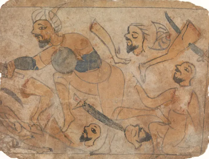 Framed Print : Battle Scene, 13th century. Creator: Unknown Framed Print : Battle Scene, 13th century. Creator: Unknown