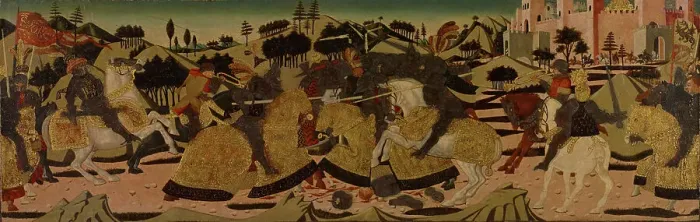 Framed Print : Battle Scene, 1450-1475. Creator: Giovanni di ser Giovanni Guidi Framed Print : Battle Scene, 1450-1475. Creator: Giovanni di ser Giovanni Guidi