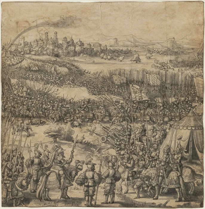 Framed Print : A Battle Scene, between 1529 and 1533. Creator: Melchior Feselen Framed Print : A Battle Scene, between 1529 and 1533. Creator: Melchior Feselen