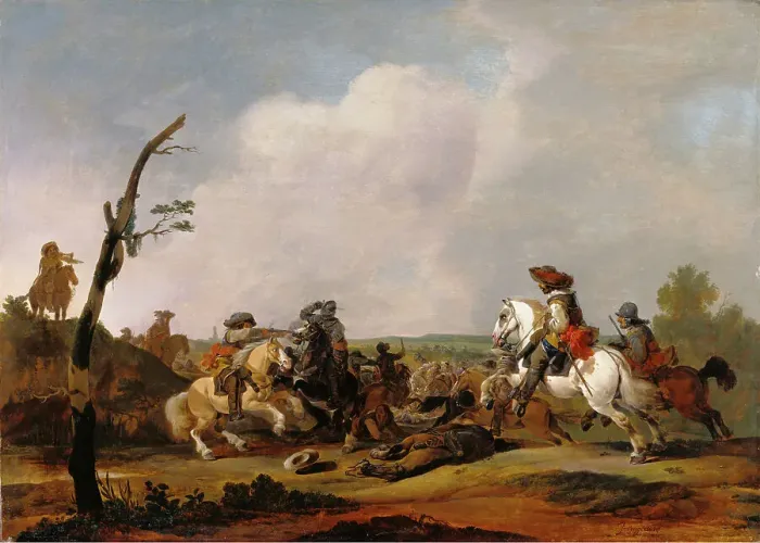 Framed Print : Battle Scene, about 1651-1652. Creator: Johannes Lingelbach Framed Print : Battle Scene, about 1651-1652. Creator: Johannes Lingelbach