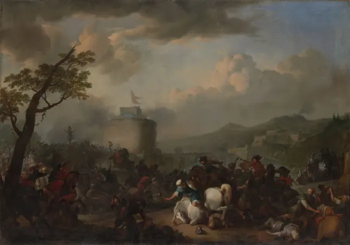 Framed Print : Battle Scene, 1671. Creator: Johannes Lingelbach Framed Print : Battle Scene, 1671. Creator: Johannes Lingelbach