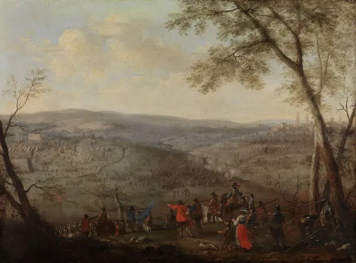 Framed Print : Battle Scene, 17th century. Creator: Adam Frans van der Meulen Framed Print : Battle Scene, 17th century. Creator: Adam Frans van der Meulen