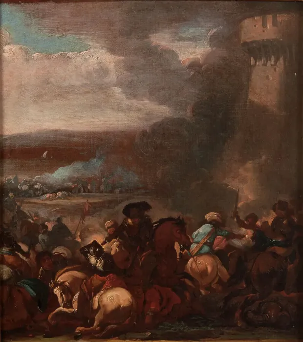 Framed Print : Battle Scene, 17th century. Creator: Unknown Framed Print : Battle Scene, 17th century. Creator: Unknown
