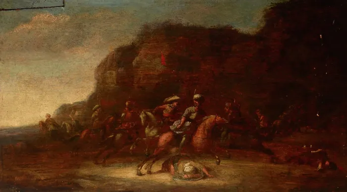 Framed Print : Battle Scene, 17th century. Creator: Unknown Framed Print : Battle Scene, 17th century. Creator: Unknown