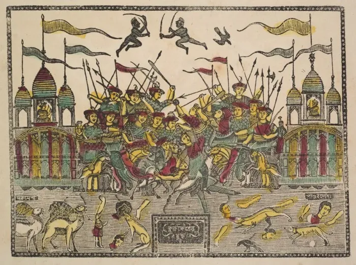 Framed Print : Battle Scene, 1800s. Creator: Shri Gobinda Chandra Roy Framed Print : Battle Scene, 1800s. Creator: Shri Gobinda Chandra Roy