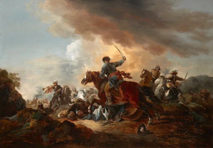 Framed Print : Battle Scene, before 1802. Creator: Aleksandr Orlovsky Framed Print : Battle Scene, before 1802. Creator: Aleksandr Orlovsky