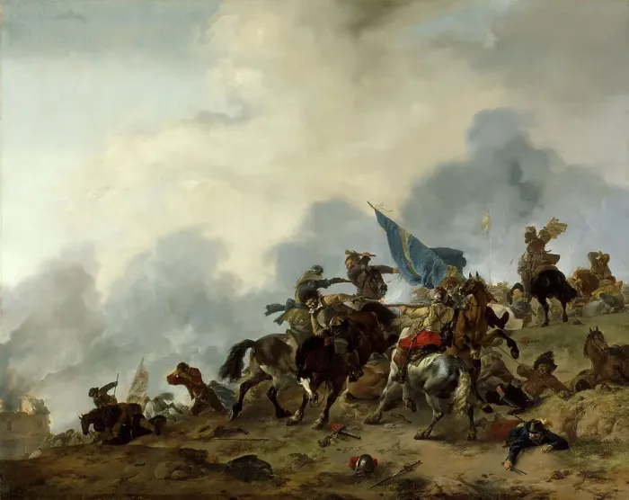 Framed Print : Battle Scene, c1646. Creator: Philip Wouverman Framed Print : Battle Scene, c1646. Creator: Philip Wouverman