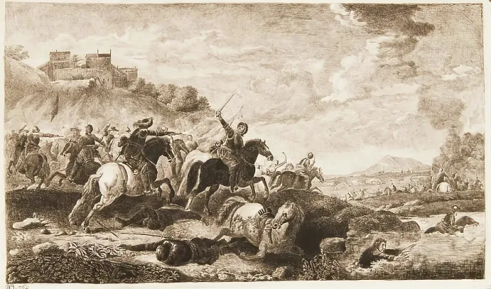 Framed Print : Battle Scene, c1770s. Creator: William Baillie Framed Print : Battle Scene, c1770s. Creator: William Baillie