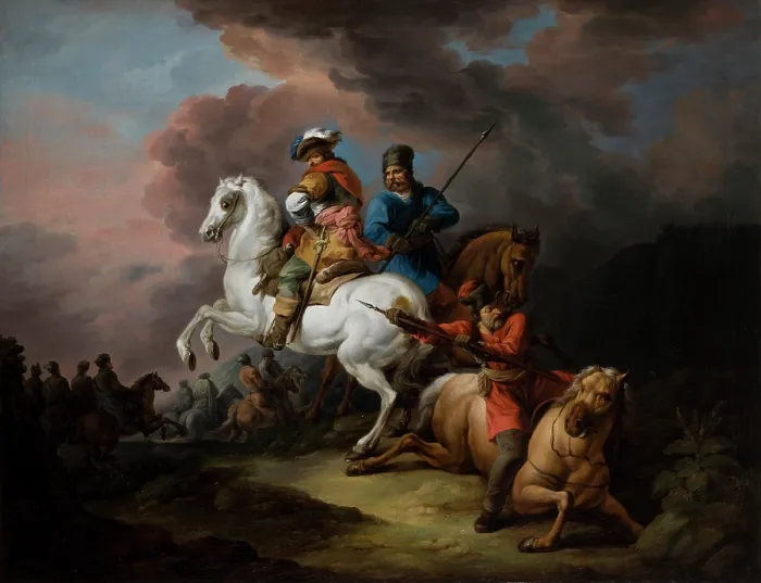 Framed Print : Battle Scene, c1800. Creator: Jan Bogumil Plersz Framed Print : Battle Scene, c1800. Creator: Jan Bogumil Plersz