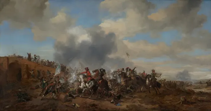 Framed Print : Battle Scene. Creator: Philip Wouverman Framed Print : Battle Scene. Creator: Philip Wouverman