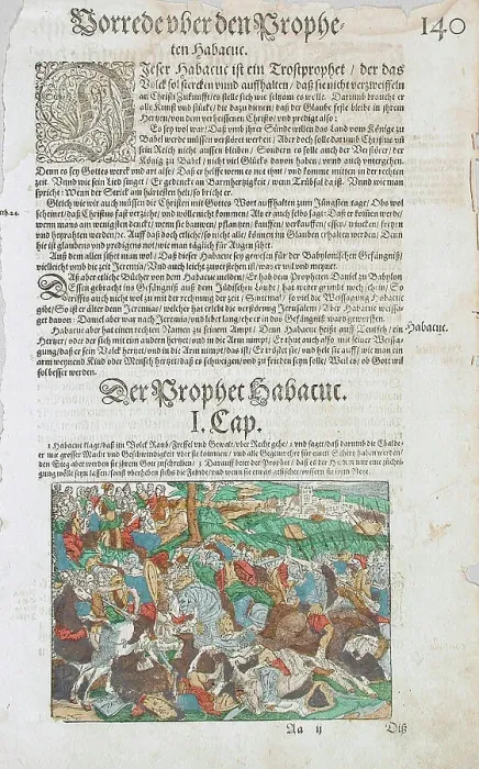 Framed Print : A Battle Scene: The Prophecies of Habakkuk in the Background, 16th century. Creator: Jost Ammon Framed Print : A Battle Scene: The Prophecies of Habakkuk in the Background, 16th century. Creator: Jost Ammon