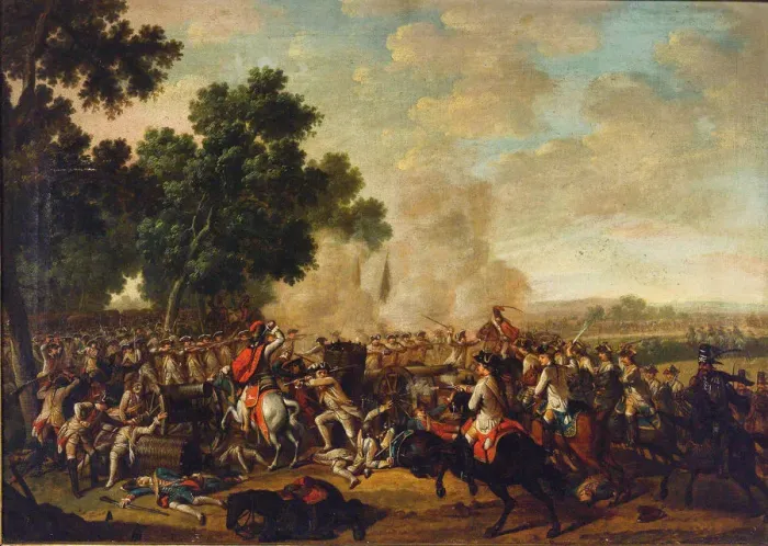 Framed Print : Battle Scene from the Seven Years War, Second Half of the 18th cen Creator: Anonymous